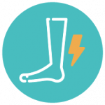 Foot with lightning bolt color icon