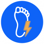foot with lightning bolt color icon