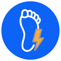 foot with lightning bolt color icon