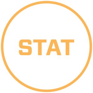 Stat in orange circle