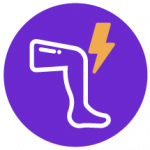 leg with lightning bolt color icon