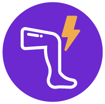 leg with lightning bolt color icon